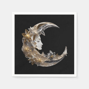 Serviette En Papier Beau visage dans la lune