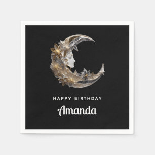 Serviette En Papier Beau visage dans la Lune Anniversaire