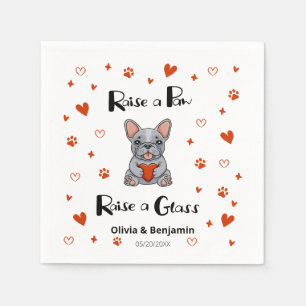 Serviette En Papier Beau Whimsical French Bulldog Enregistrer la date 