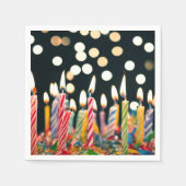 Serviette En Papier Beaucoup de bougies d'anniversaire sur un gâteau (Devant)