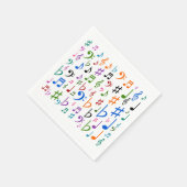 Serviette En Papier Beaucoup de notes et de symboles musicaux (Coin)
