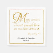 Serviette En Papier Beaucoup d'Eaux Scripture Citation Élégant Script  (Devant)