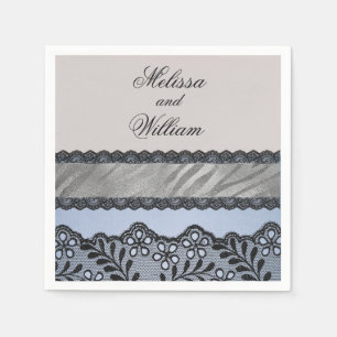 Serviette En Papier Beauté bleue et noire