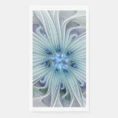 Serviette En Papier Beauté florale Abstraite moderne Blue Pastel Flowe (Devant)