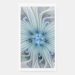 Serviette En Papier Beauté florale Abstraite moderne Blue Pastel Flowe