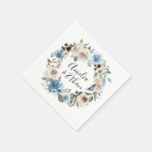 Serviette En Papier Beauté florissante | Mariage personnalisé (Coin)