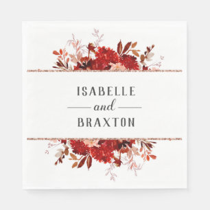 Serviette En Papier Beauté Rustique Floral Cadre Mariage de automne Mo