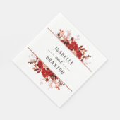 Serviette En Papier Beauté Rustique Floral Cadre Mariage de automne Mo (Coin)