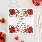 Serviette En Papier Beauté Rustique Floral encadré Automne Monogramme  (En situation)