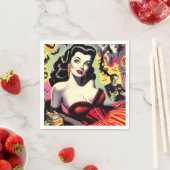 Serviette En Papier Beauté Vampire Pin-up (En situation)