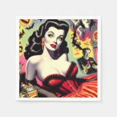 Serviette En Papier Beauté Vampire Pin-up (Devant)