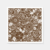 Serviette En Papier Beautés botaniques Papier Brown de serviettes (Devant)