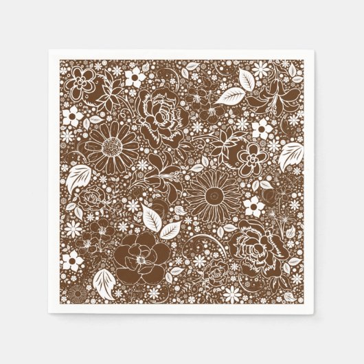 Serviette En Papier Beautés botaniques Papier Brown de serviettes (Devant)