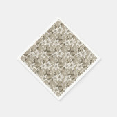 Serviette En Papier Beautiful beige flower pattern (Coin)
