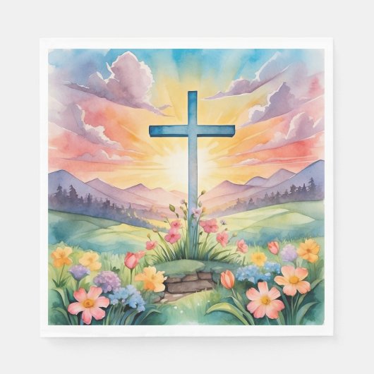 Serviette En Papier Beautiful Easter Watercolor Art (Devant)