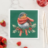 Serviette En Papier Beautiful Festive Bird (En situation)