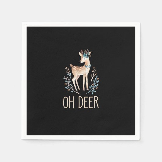 Serviette En Papier Beautiful Funny Deer Oh Deer Modern Design  (Devant)