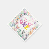 Serviette En Papier Beaux Animaux Safari Sauvage Un Anniversaire (Coin)
