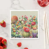 Serviette En Papier Beaux cactus en fleurs (En situation)