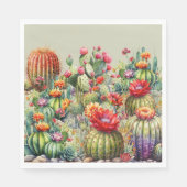 Serviette En Papier Beaux cactus en fleurs (Devant)