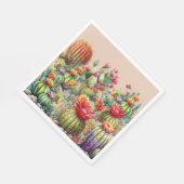 Serviette En Papier Beaux Cactus Fleuris (Coin)