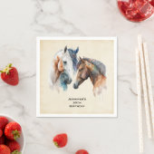 Serviette En Papier Beaux Chevaux Boho Occidental Style Anniversaire (En situation)
