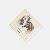 Serviette En Papier Beaux Chevaux Boho Occidental Style Anniversaire (Coin)