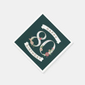 Serviette En Papier Beaux chiffres floraux 80e anniversaire serviettes (Coin)