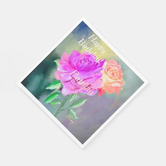 Serviette En Papier Beaux Essentiels Roses pour des occasions spéciale (Coin)