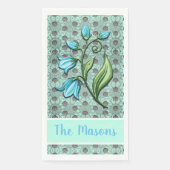 Serviette En Papier Beaux-fleurs Pois vert, noir et gris (Devant)