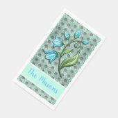 Serviette En Papier Beaux-fleurs Pois vert, noir et gris (Coin)
