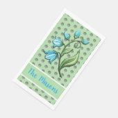 Serviette En Papier Beaux-fleurs Pois vert, noir et gris (Coin)