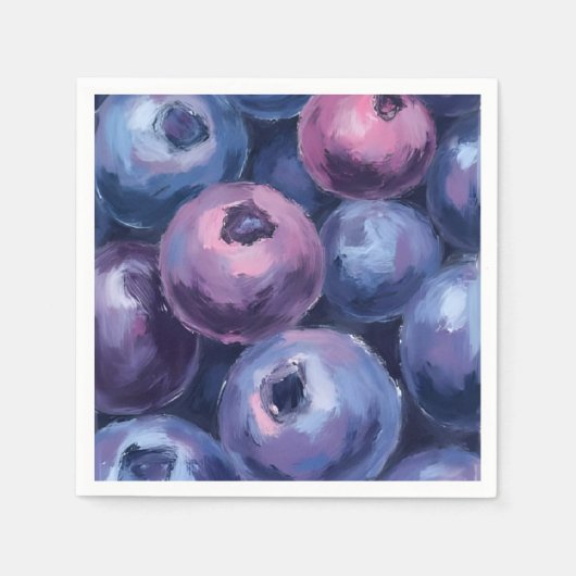 Serviette En Papier Beaux myrtilles | Peinture de fruits (Devant)