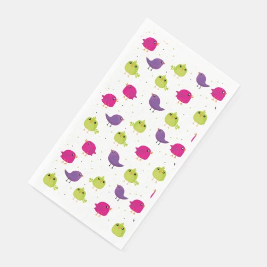 Serviette En Papier Beaux oiseaux colorés (Coin)
