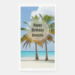 Serviette En Papier Beaux palmiers sur une plage tropicale