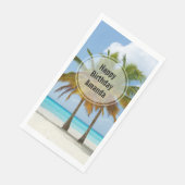 Serviette En Papier Beaux palmiers sur une plage tropicale (Coin)