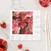 SERVIETTE EN PAPIER BEAUX PLANTES DE CALADIUM ROSE CLAIR (En situation)