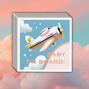 Serviette En Papier Bébé à bord Baby shower d'avion d'aviation moderne