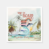 Serviette En Papier Bébé à bord | Baby shower de Surf d'été rétro (Devant)