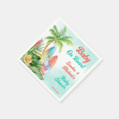Serviette En Papier Bébé à bord baby shower de surf tropical personnal (Coin)