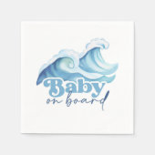 Serviette En Papier Bébé À Bord Baby shower Napkin, Baby shower Surf (Devant)