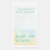 Serviette En Papier Bébé à bord du Baby shower d'aquarelle surf Beach (Devant)