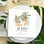 Serviette En Papier Bébé à bord Palm Tree Surfboard Baby shower