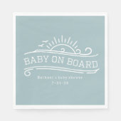 Serviette En Papier Bébé à bord surf Baby shower bleu (Devant)