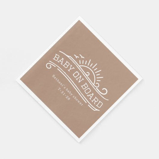 Serviette En Papier Bébé à bord surf Baby shower neutre (Coin)