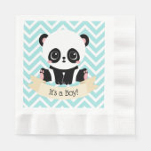 Serviette En Papier Bébé adorable Baby shower bleu Panda (Devant)
