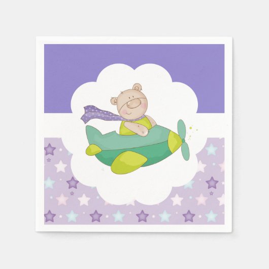 Serviette En Papier Bébé adorable Teddy Papier d'ours Napkin (Devant)