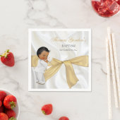 Serviette En Papier Bébé Africain Américain Baptême Baptême Baptême Ba (En situation)