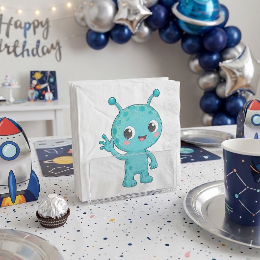 Serviette En Papier Bébé Alien Espace Monstre Mignon