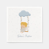 Serviette En Papier Bébé Ange, Baptême (Devant)